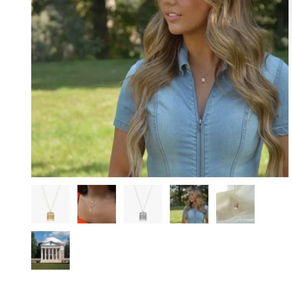 Gold 12k UVA U of Virginia Dome Rotunda Pendant Necklace - Kyle Cavan - Picture 8 of 9